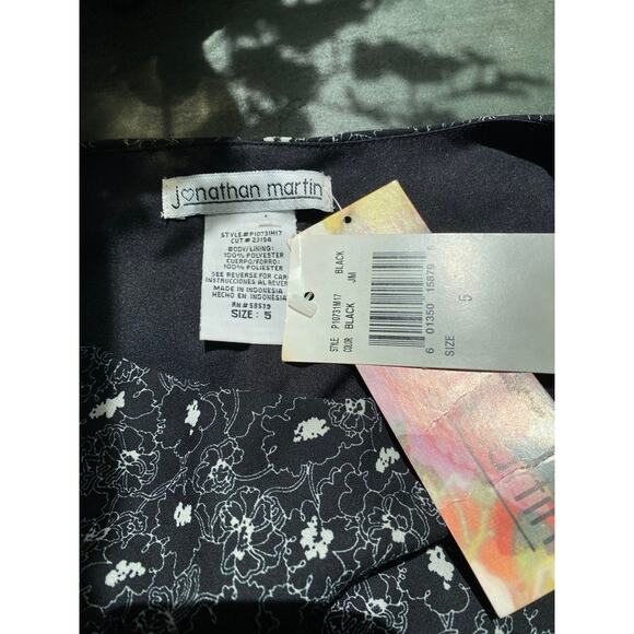 Vintage Dress Black White Floral - Picture 4 of 10